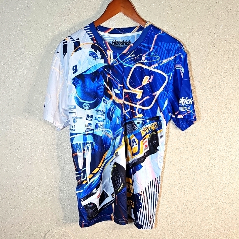 Hendrick Motorsports Chase Elliott Blue Graphic T-Shirt.